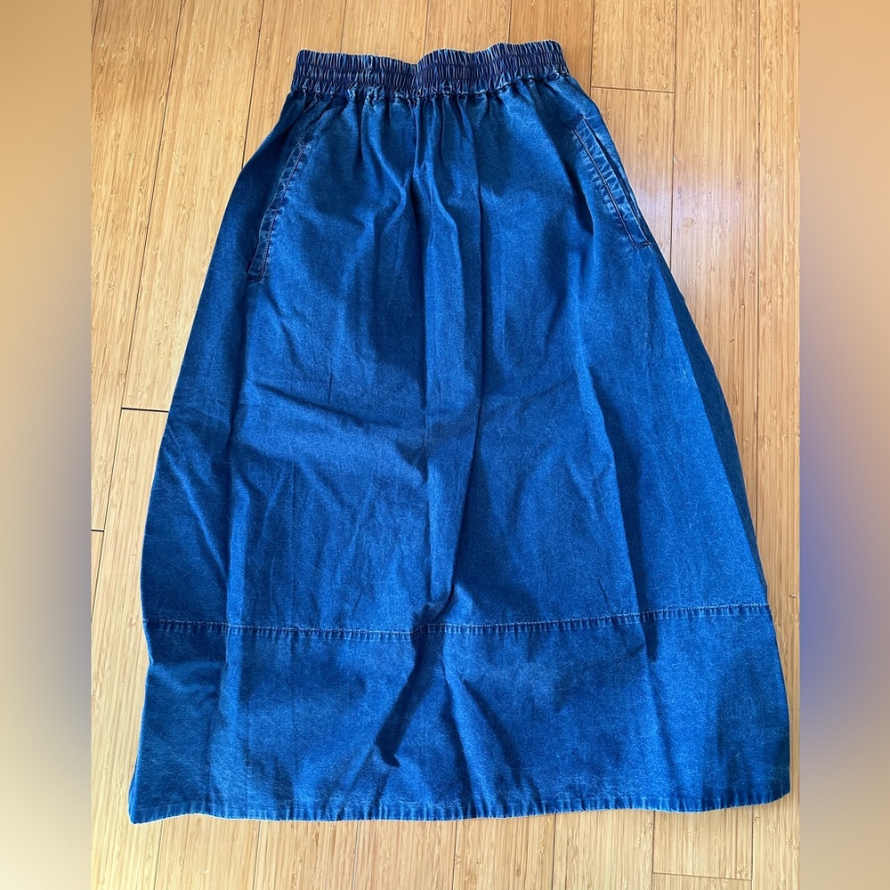 Tibi pull on indigo skirt